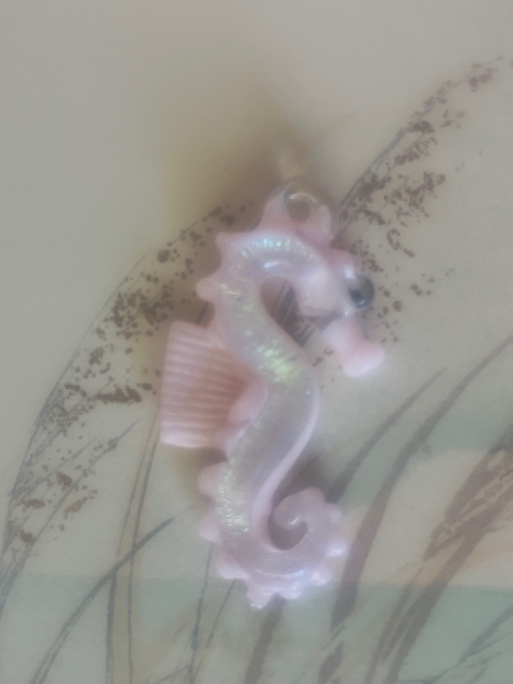 Hand blown glass coastal Pink Seahorse Pendant -Ocean Accessory